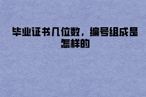 中南財(cái)大成教畢業(yè)證書(shū)幾位數(shù)，編號(hào)組成是怎樣的