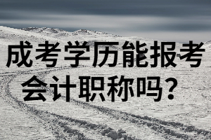 湖南成考本科學(xué)歷能報(bào)會(huì)計(jì)職稱考試嗎？要具備哪些條件？