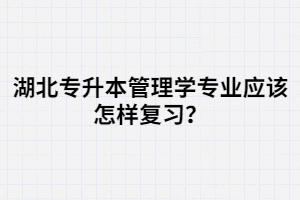 湖北專升本管理學(xué)專業(yè)應(yīng)該怎樣復(fù)習(xí)？