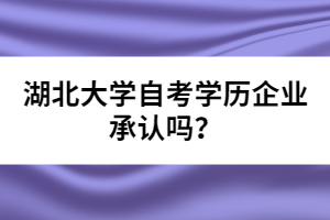 湖北大學(xué)自考學(xué)歷企業(yè)承認(rèn)嗎？