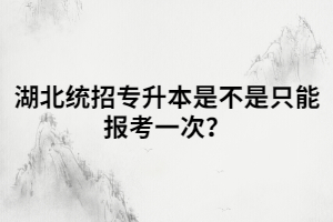湖北統(tǒng)招專升本是不是只能報考一次？