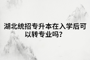 湖北統(tǒng)招專升本在入學后可以轉(zhuǎn)專業(yè)嗎？