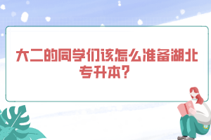 大二的同學們該怎么準備湖北專升本？
