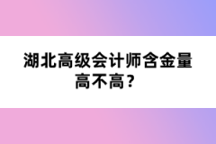 湖北高級(jí)會(huì)計(jì)師含金量高不高？