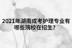 2021年湖南成考護(hù)理專業(yè)有哪些院校在招生？