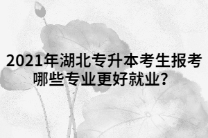 2021年湖北專升本考生報(bào)考哪些專業(yè)更好就業(yè)？
