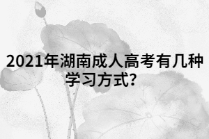 2021年湖南成人高考有幾種學(xué)習(xí)方式？