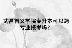 武昌首義學(xué)院專升本可以跨專業(yè)報(bào)考嗎？