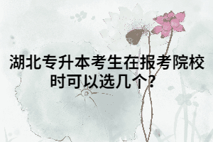 湖北專升本考生在報(bào)考院校時(shí)可以選幾個(gè)？