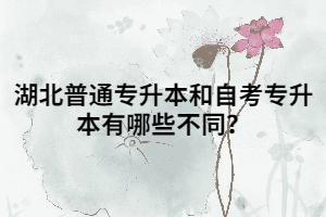 湖北普通專升本和自考專升本有哪些不同？