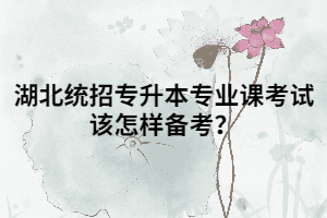 湖北專升本專業(yè)課考試該怎樣備考？