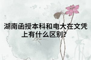湖南函授本科和電大在文憑上有什么區(qū)別？