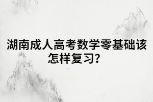 湖南成人高考數(shù)學(xué)零基礎(chǔ)該怎樣復(fù)習(xí)？