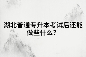 湖北普通專升本考試后還能做些什么？