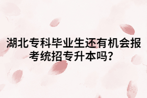 湖北?？飘厴I(yè)生還有機(jī)會(huì)報(bào)考統(tǒng)招專升本嗎？