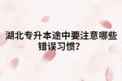 湖北專升本途中要注意哪些錯(cuò)誤習(xí)慣？