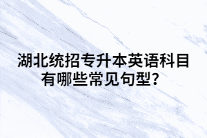 湖北統(tǒng)招專升本英語科目有哪些常見句型?