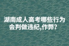 湖南成人高考哪些行為會判做違紀(jì),作弊？