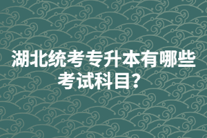 湖北統(tǒng)考專升本有哪些考試科目？