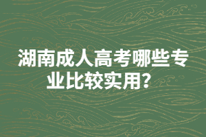 湖南成人高考哪些專業(yè)比較實用？