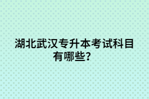 湖北武漢專升本考試科目有哪些？