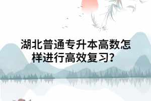 湖北普通專升本高數(shù)怎樣進行高效復習?
