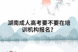 湖南成人高考要不要在培訓(xùn)機構(gòu)報名？