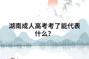 湖南成人高考考了能代表什么？