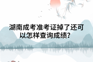 湖南成考準考證掉了還可以怎樣查詢成績？