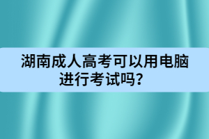 湖南成人高考可以用電腦進(jìn)行考試嗎？