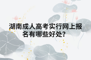 湖南成人高考實行網(wǎng)上報名有哪些好處？