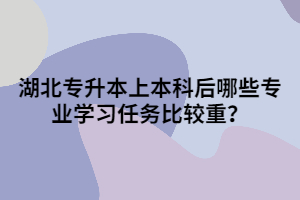 湖北專升本上本科后哪些專業(yè)學(xué)習(xí)任務(wù)比較重？