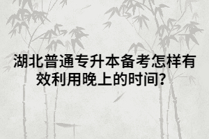 湖北普通專(zhuān)升本備考怎樣有效利用晚上的時(shí)間?