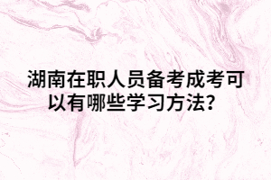 湖南在職人員備考成考可以有哪些學(xué)習(xí)方法？