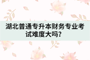 湖北普通專(zhuān)升本財(cái)務(wù)專(zhuān)業(yè)考試難度大嗎？