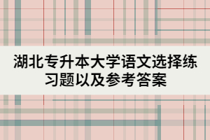 湖北專升本大學(xué)語文選擇練習(xí)題以及參考答案