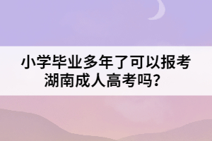 小學(xué)畢業(yè)多年了可以報(bào)考湖南成人高考嗎？