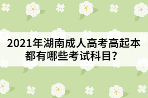 2021年湖南成人高考高起本都有哪些考試科目？