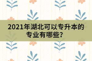 2021年湖北可以專升本的專業(yè)有哪些？
