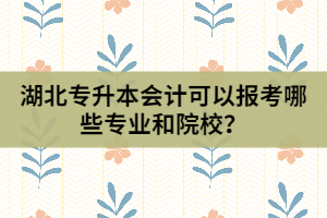 湖北專升本會(huì)計(jì)可以報(bào)考哪些專業(yè)和院校？