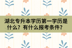 湖北統(tǒng)招專升本學(xué)歷第一學(xué)歷是什么？有什么報(bào)考條件？