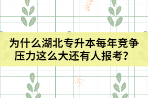 為什么湖北普通專升本每年競爭壓力這么大還有人報(bào)考？