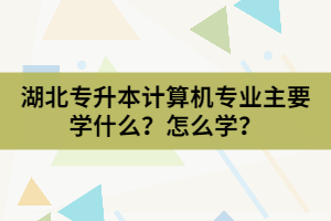 湖北專升本計算機(jī)專業(yè)主要學(xué)什么？怎么學(xué)？