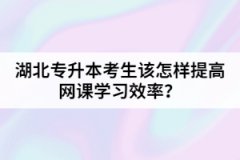 湖北專升本考生該怎樣提高網(wǎng)課學(xué)習(xí)效率？