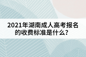 20201年湖南成人高考報(bào)名的收費(fèi)標(biāo)準(zhǔn)是什么？