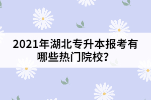 2021年湖北專(zhuān)升本報(bào)考有哪些熱門(mén)院校？