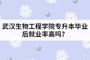 武漢生物工程學(xué)院專升本畢業(yè)后就業(yè)率高嗎？