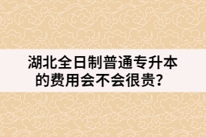 湖北全日制普通專升本的費用會不會很貴？