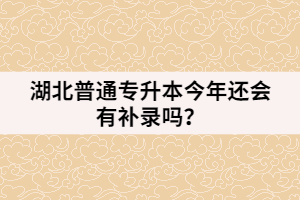 湖北普通專升本今年還會(huì)有補(bǔ)錄嗎？