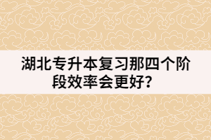 湖北專升本復(fù)習(xí)那四個(gè)階段效率會(huì)更好？